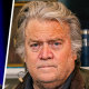 A split composite of Gavin Newsom and Steve Bannon.