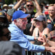 Bernie Sanders shakes hands with supporters
