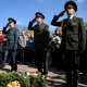 People attend a commemoration of the Battle of the Seelow Heights