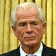 Peter Navarro looks on after President Donald Trump signed an executive order in the Oval Office  on Feb. 10, 2025.