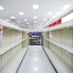 Shelves at the Target department store in Wadsworth, Ohio are empty on March 23, 2020.