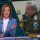 Jen Psaki alongside photo of former sheriff Scott Jenkins