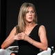 Jennifer Aniston of \"The Morning Show\" speaks onstage during the Apple TV+ segment of the 2020 Winter TCA Tour on Jan. 19, 2020 in Pasadena, Calif.