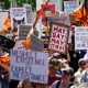 Demonstrators during a May Day immigrant and workers rights rally in Washington, DC, on Thursday, May 1, 2025. 