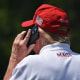Former US President Donald Trump watches Round 2 of LIV Golf Washington DC 2023