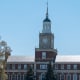 Students walk on campus.