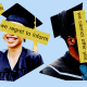 Photo Illustration: African American graduates with pieces of paper over their faces that read "...with another candidate...," "...we regret to inform...," and "...we cannot offer you..."