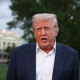 President Donald Trump speaks to reporters on the south lawn of the White House
