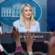 White House Press Secretary Karoline Leavitt speaks in the Brady Briefing Room of the White House 