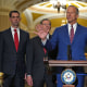 Senate Majority Leader John Thune is joined by, from left, Republican Sens. Tom Cotton and John Barrasso and Rep. James Lankford, R-Okla., at the Capitol on May 13, 2025.