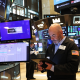 A trader works on the floor of the New York Stock Exchange 