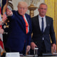 Agriculture Secretary Brooke Rollins, President Donald Trump, Health and Human Services Secretary Robert F. Kennedy Jr. and Education Secretary Linda McMahon attend and release event for a new a "Make America Healthy Again" event at the White House on May 22, 2025.