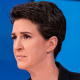 A split composite image of a Russian Tupolev TU-95 and Rachel Maddow