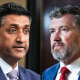 A split composite image of Ro Khanna, left, and Thomas Massie