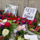 A makeshift memorial for DFL State Rep. Melissa Hortman.
