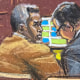 Courtroom sketch of Sean Combs in court with his lawyer.