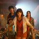 Sonny, played by Acston Lucas Porto, Diego played by Jacob Rodriguez, Dora played Samantha Lorraine and Naiya played by Mariana Garzón Toro in a scene from "Dora and the Search for Sol Dorado."