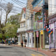 Retail stores line Commercial Street on May 25, 2020