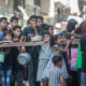 Food distributed to Palestinians fighting hunger in Gaza.