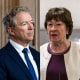 A split composite of Rand Paul. Susan Collins and Thom Tillis.