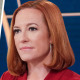 A split composite of Elon Musk and Jen Psaki.