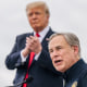 Texas Gov. Greg Abbott speaks alongside former President Donald Trump 