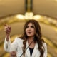Kristi Noem points while speaking