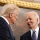 Donald Trump greets Joe Biden