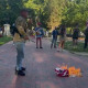Man burns flag outside White House