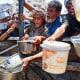 Palestinians seeking food.