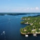 Aerial view of the Lake of the Ozarks in Missouri.