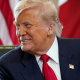 President Donald Trump smiles
