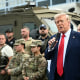 President Donald Trump speaks while visiting federal troops at the U.S. Park Police Anacostia operations facility in Washington, D.C., on Aug. 21, 2025. 