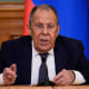 Russia's Foreign Minister Sergei Lavrov speaks in Moscow on Aug. 21, 2025. 