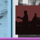 Photo collage of silhouettes against a backdrop of destruction from Hurricane Katrina 