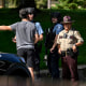 Law enforcement at the scene.