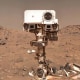 A robot is seen in space
