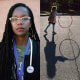 Nurse Virginia Wilson, Lucy Pratt with hula hoop and Lucy Pratt.