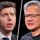OpenAI Ceo Sam Altman and Nvidia CEO Jensen Huang.  