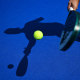 The padel, a mixture of tennis and squash, is played in teams of two on a court that is typically surrounded by glass walls which players can bounce balls off. 