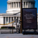 "Closed" signage outside the Capitol Visitors Center.