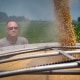 Soybeans are harvested on the Warpup Farm in Warren, Ind.