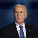 U.S. President Joe Biden speaks onstage during the first day of the Democratic National Convention at the United Center on August 19, 2024 in Chicago, Illinois.