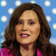 A split composite of Wes Moore and Gretchen Whitmer.
