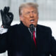 U.S. President Donald Trump speaks during a "Save America Rally" near the White House.