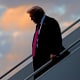 President Donald Trump disembarks from Air Force One upon arrival in West Palm Beach, Fla., on Oct. 17, 2025, as he travels to Mar-a-Lago for the weekend. 