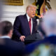 President Donald Trump speaks to Senate Republicans at a breakfast in the State Dining Room of the White House on Nov. 5, 2025.