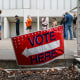 People wait in line to vote in Atlanta, GA.