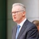 Minister for Home Affairs Tony Burke speaks to the media at Parliament House on Dec. 19, 2025, in Canberra, Australia.