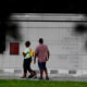 The names of enslaved people who lived in the President's House are carved into a monument in Independence National Park on August 9, 2025 in Philadelphia, Pennsylvania. 